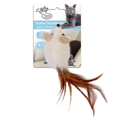 All For Paws Mus med Fjerhale HVID
